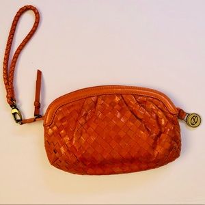 Francesco Biasia Woven leather wristlet